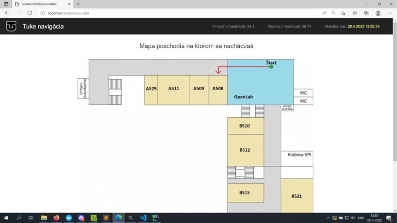 Univerzitný navigačný systém – screenshot 1