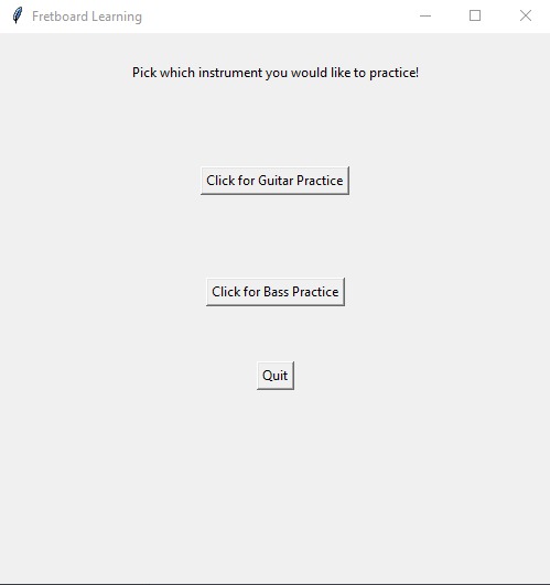 Fretboard Learning GUI – screenshot 1