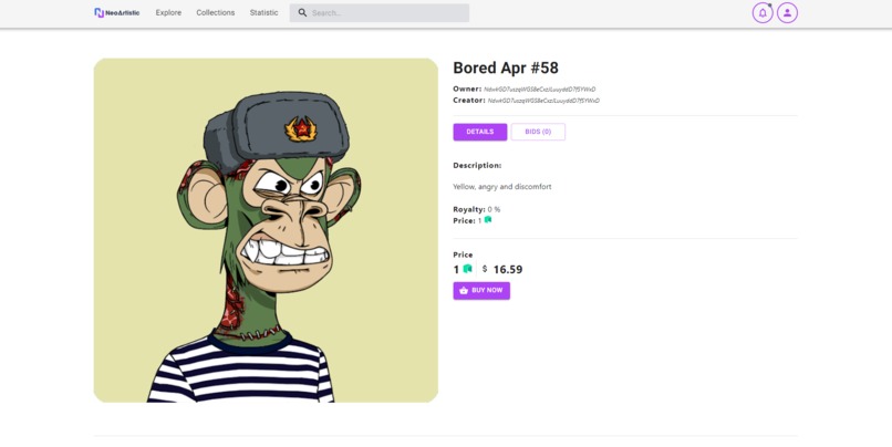 neo-artistic.com - NFT Marketplace on NEO – screenshot 5