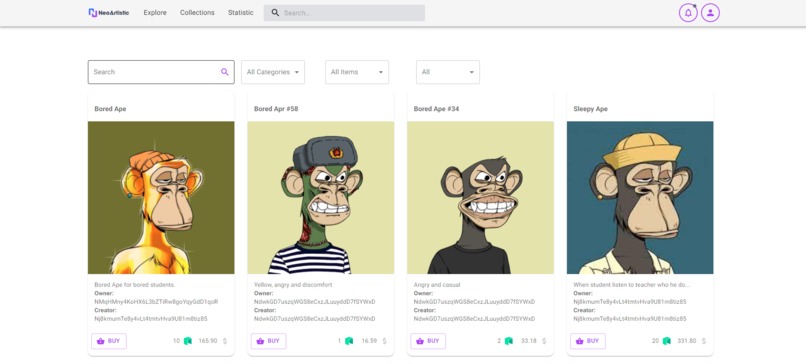 neo-artistic.com - NFT Marketplace on NEO – screenshot 3