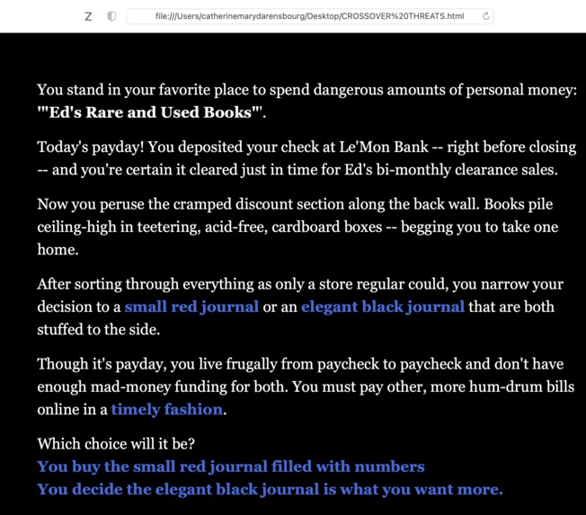 CROSSOVER THREAT Information Security Text Adventure Game – screenshot 1