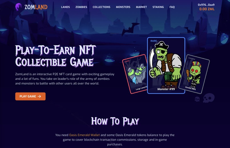 ZomLand NFT Collectable Game – screenshot 1
