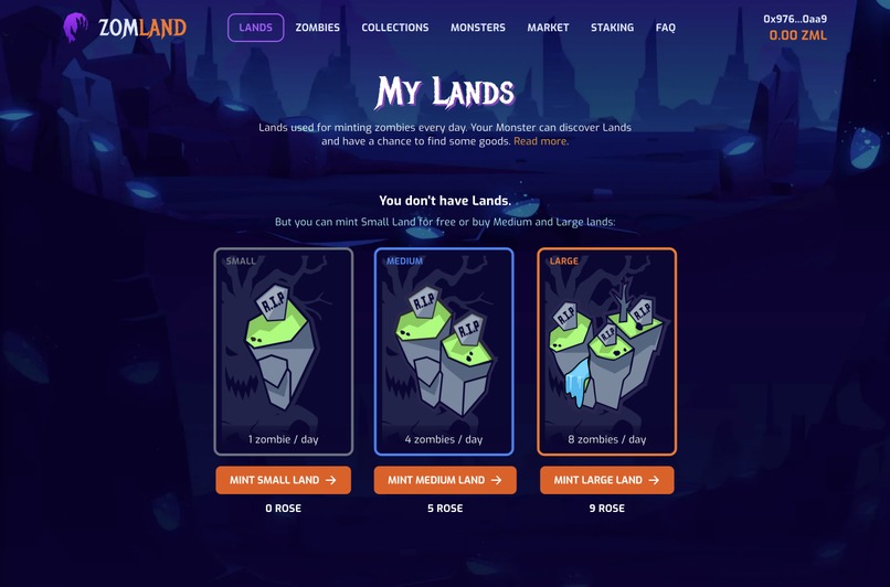 ZomLand NFT Collectable Game – screenshot 2