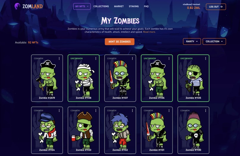 ZomLand NFT Collectable Game – screenshot 3
