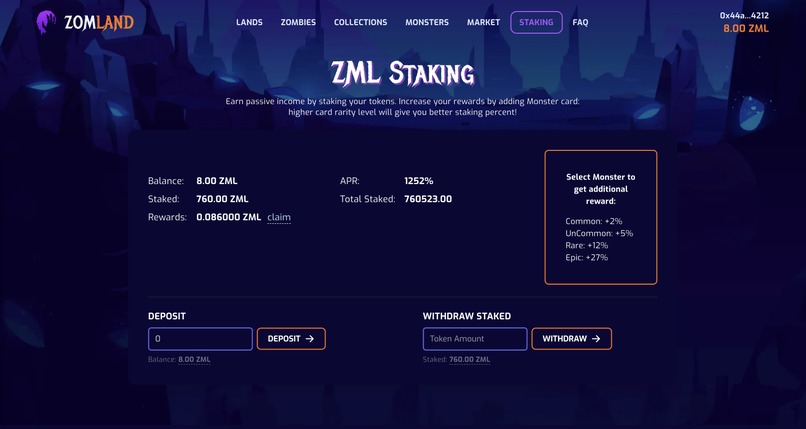 ZomLand NFT Collectable Game – screenshot 6