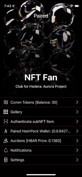 NFT Fan Club for Hedera: Aurora Project – screenshot 5
