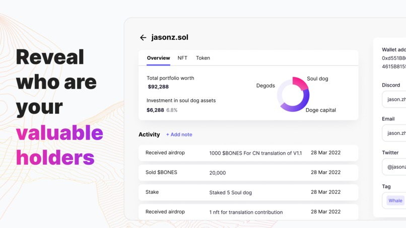 Qwestive CRM for NFTs, DAOs and Token Communities – screenshot 3