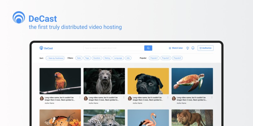 DeCast – The first truly distributed video hosting – screenshot 1