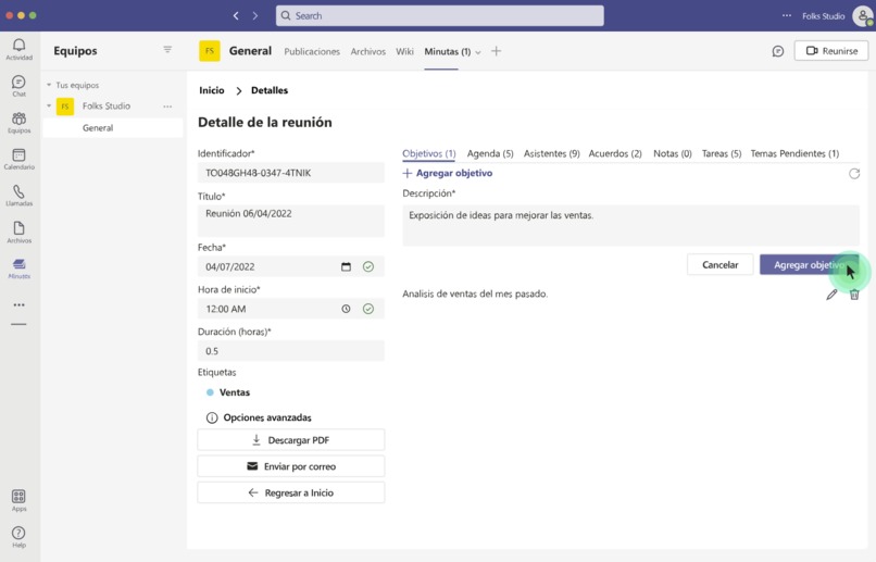Minutas Teams – screenshot 2