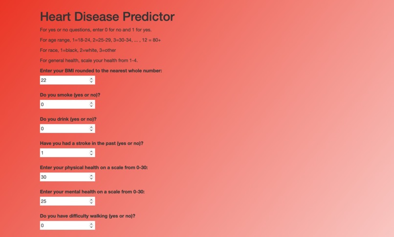 HeartDiseasePredictor – screenshot 2