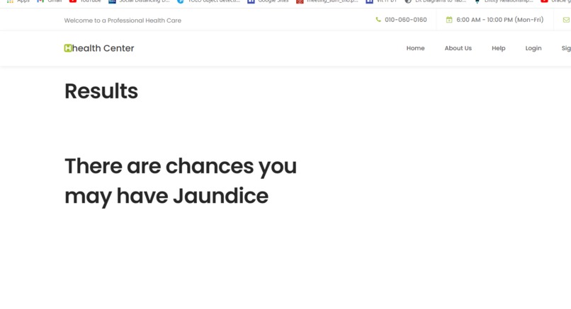 Disease Prediction Healthcare Site – screenshot 1
