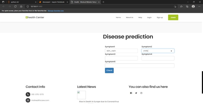 Disease Prediction Healthcare Site – screenshot 4