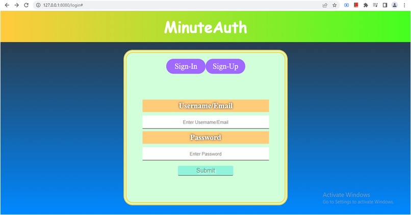 MinuteAuth By Moon Knights (Team 16) – screenshot 1