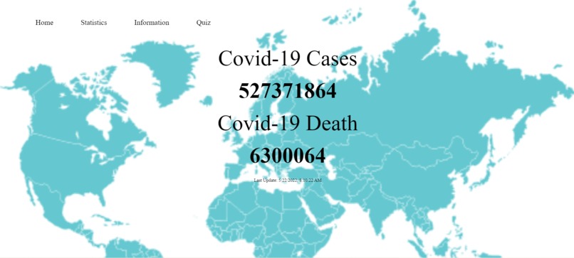Covid 19 Statistics Website – screenshot 1