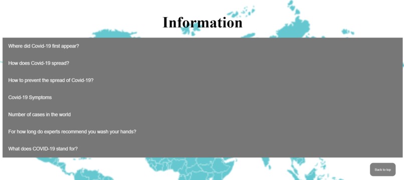 Covid 19 Statistics Website – screenshot 3