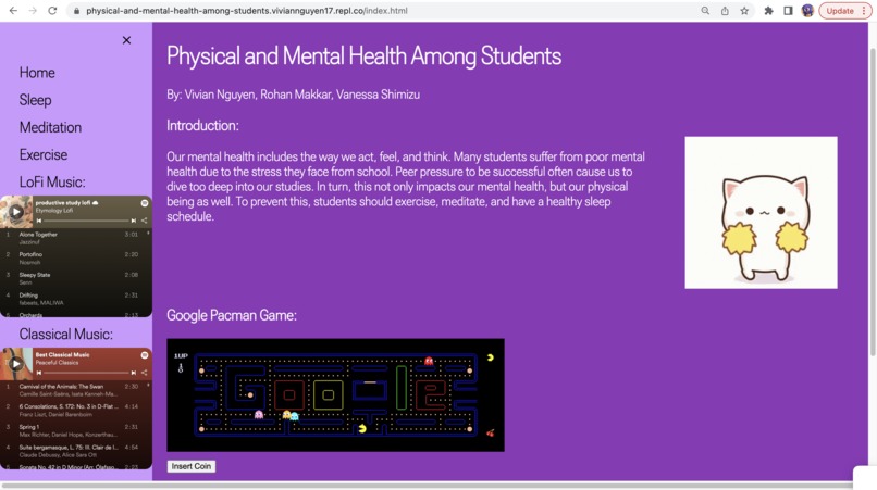 Physical and Mental Health Among Students – screenshot 1