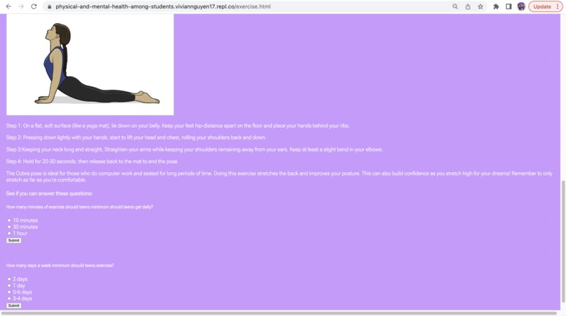Physical and Mental Health Among Students – screenshot 2