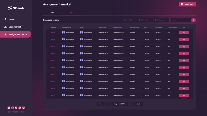 NBank platform – screenshot 2