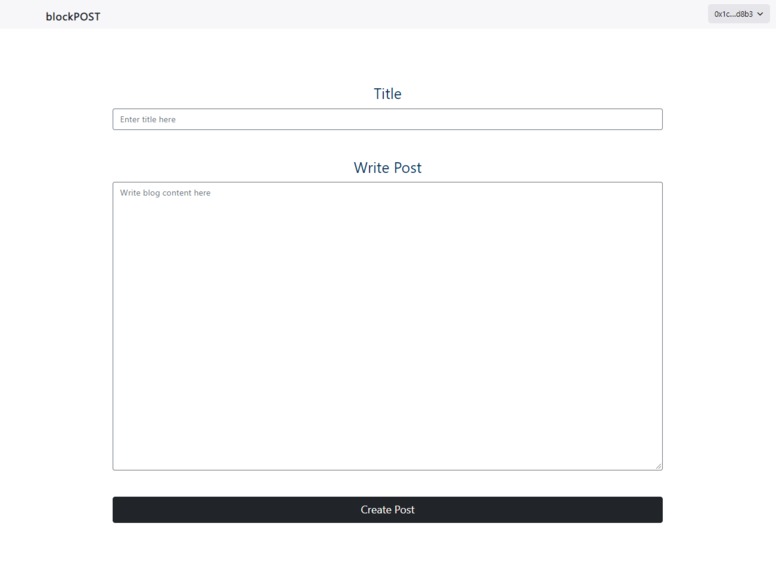 Web3 blogpost application – screenshot 4