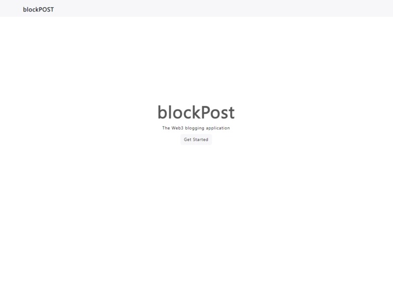 Web3 blogpost application – screenshot 1