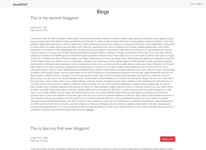Web3 blogpost application – screenshot 5
