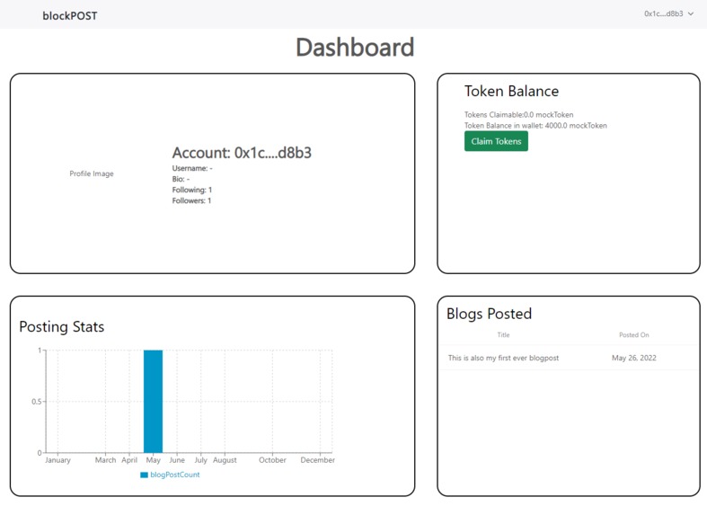 Web3 blogpost application – screenshot 3