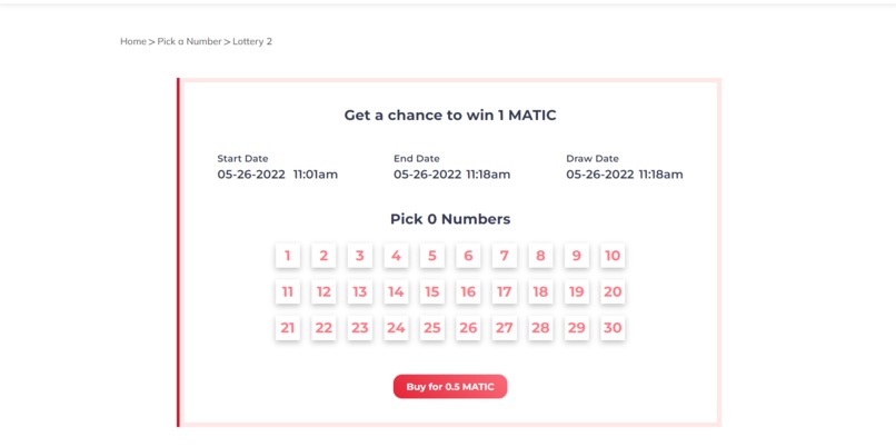 Decentralized Lottery platform – screenshot 3