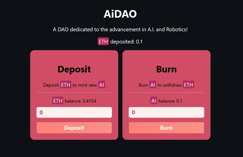 AiDAO – screenshot 1