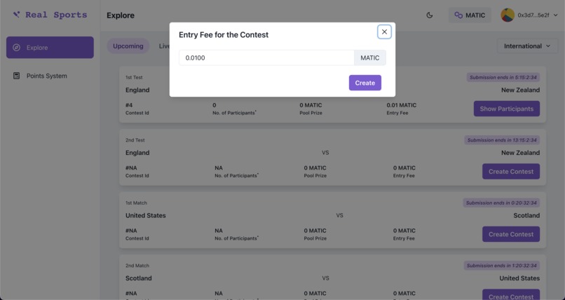 Real Sports Dapp – screenshot 3