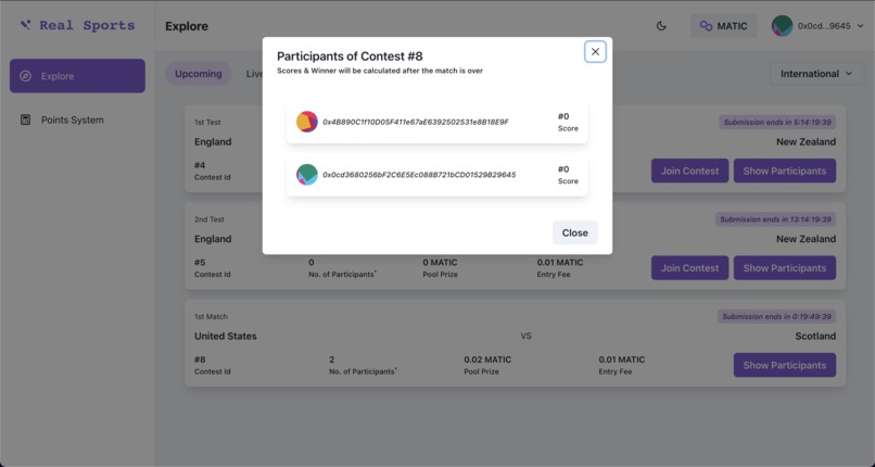 Real Sports Dapp – screenshot 5