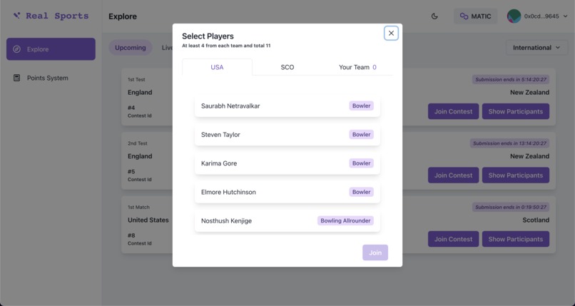 Real Sports Dapp – screenshot 4