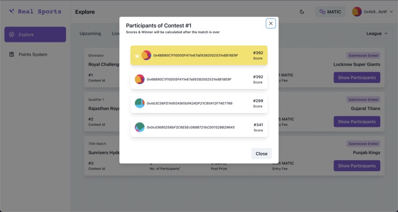 Real Sports Dapp – screenshot 6