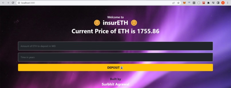 insurETH – screenshot 2