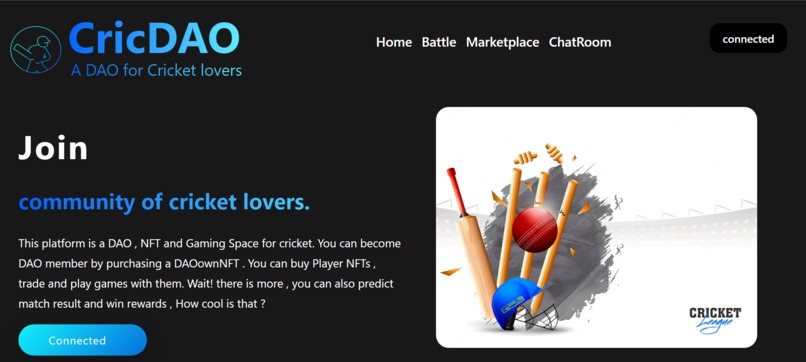 CricDAO – screenshot 4