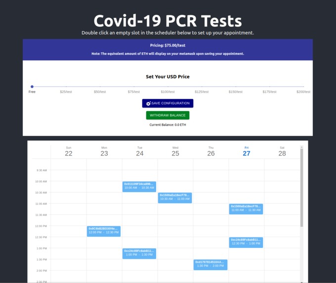 Covid-19 PCR Tests Appointment Scheduler – screenshot 1