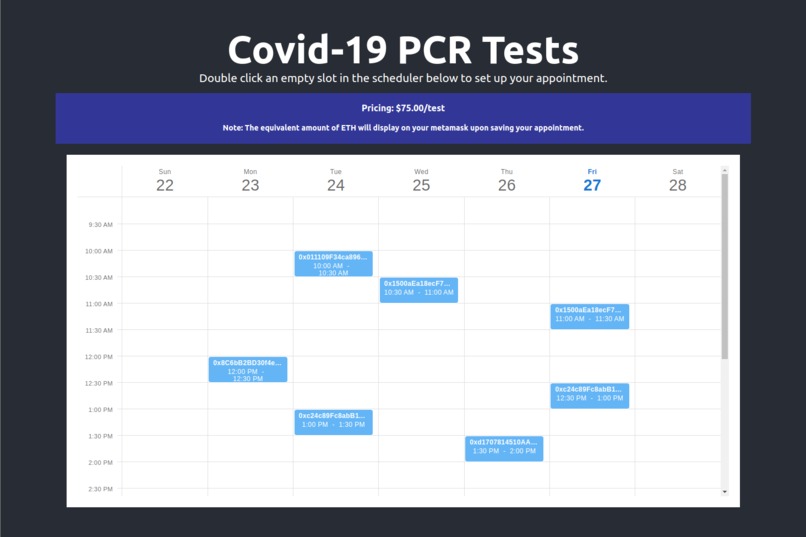 Covid-19 PCR Tests Appointment Scheduler – screenshot 2