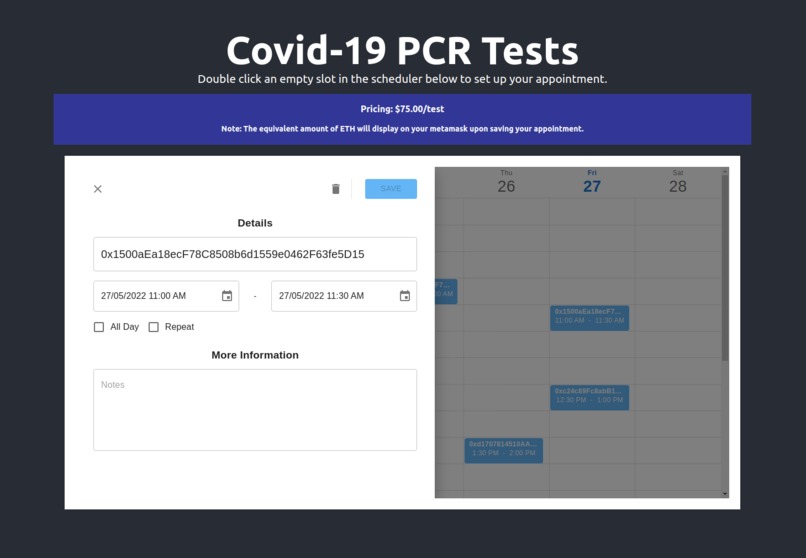 Covid-19 PCR Tests Appointment Scheduler – screenshot 3