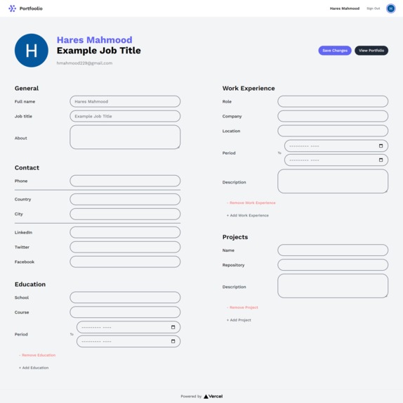 Portfoolio – screenshot 2