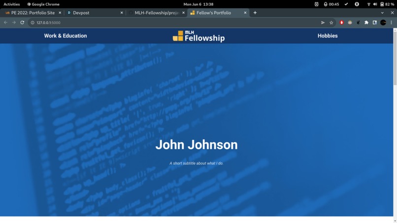 Portfolio Page – screenshot 1