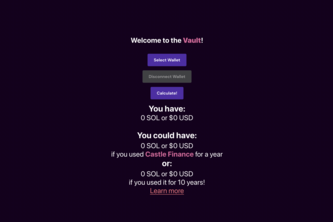 Castle Finance Calculator