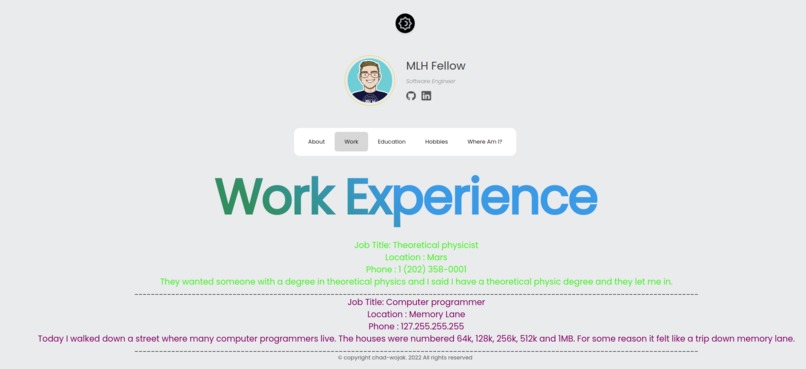 Portfolio Template - Chad Wojak – screenshot 2