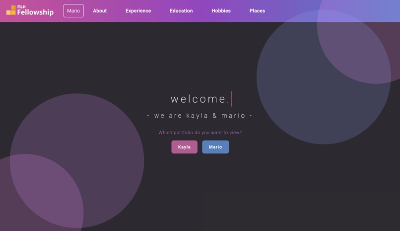Portfolio Website - Mario Zuniga and Kayla Fang – screenshot 1