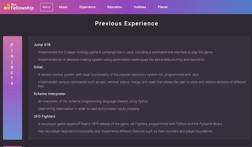 Portfolio Website - Mario Zuniga and Kayla Fang – screenshot 2