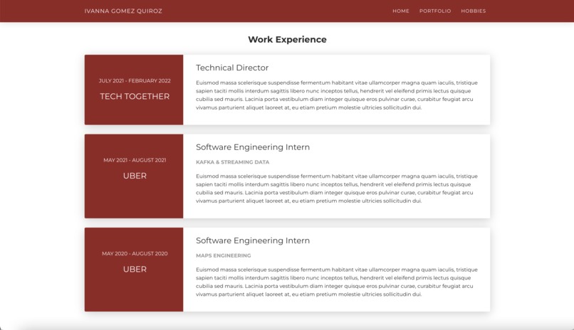 Ivanna's Portfolio – screenshot 3