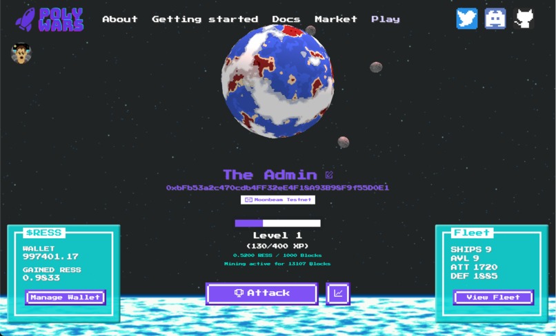 PolyWars | Cross-Parachain P2E Game on Polkadot – screenshot 2