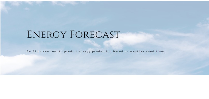 Energy Forecast – screenshot 1