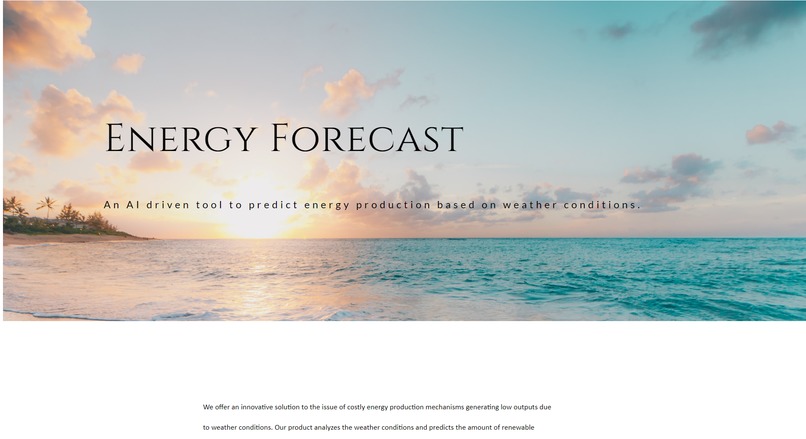Energy Forecast – screenshot 1