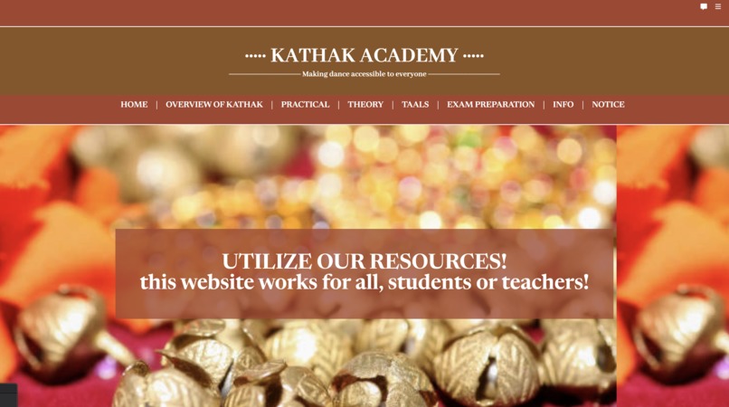 Kathak Academy Website – screenshot 1