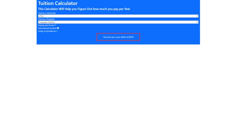 Tuition Calculator. – screenshot 2