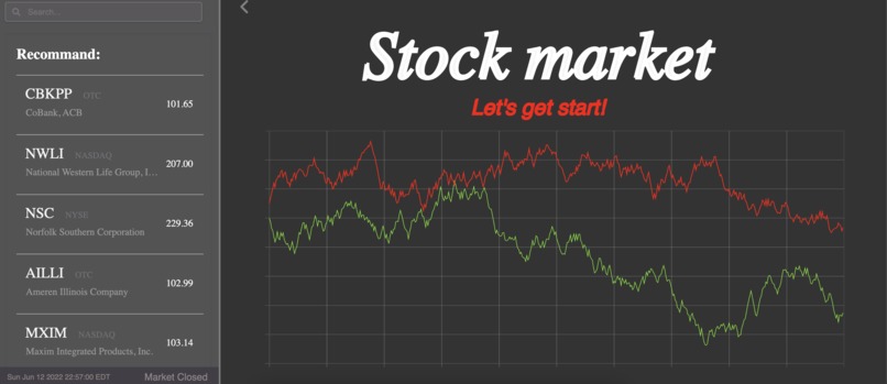 Stock market application  – screenshot 4